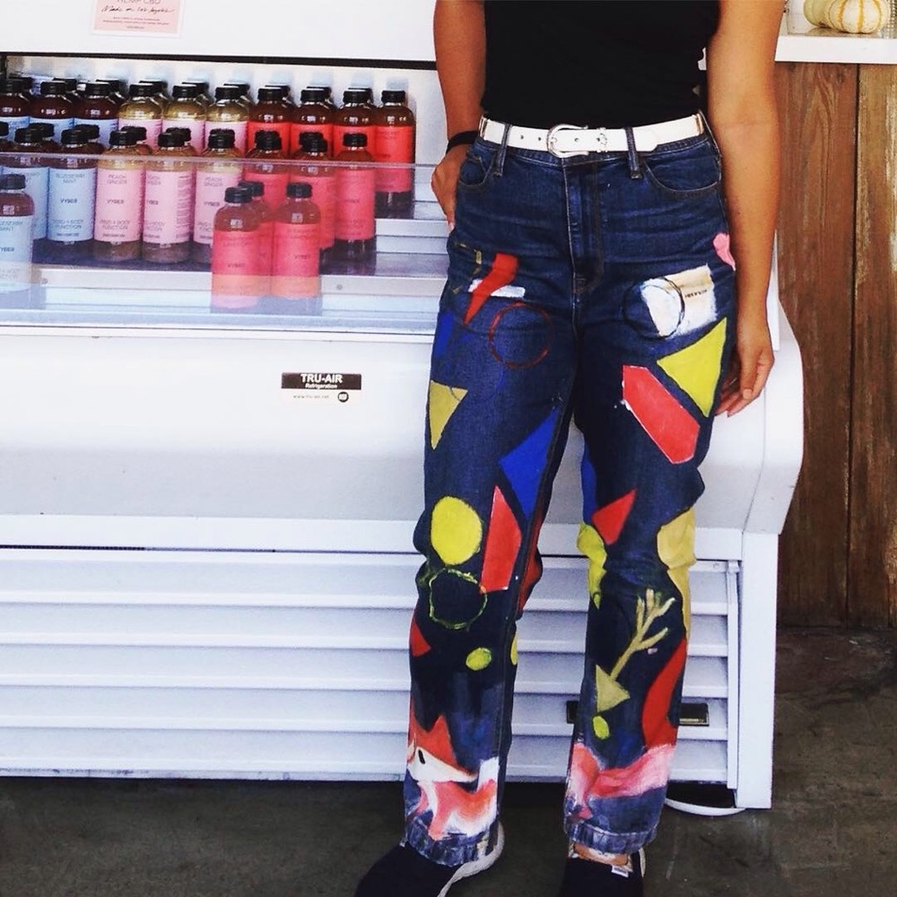 ARTIST HAND PAINTED JEANS (w/ part charity)